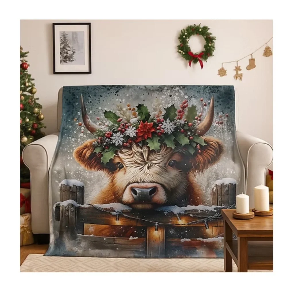 Highland Cow Throw Blanket